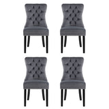 Artiss Grey Velvet Button-Tufted Dining Chairs — Set of 4, Grey or Beige — Allure Home Collections
