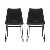 Artiss Retro PU Leather Dining Chairs with Cross-Stitch Detail — Set of 2 — Allure Home Collections