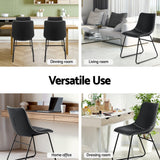 Artiss Retro PU Leather Dining Chairs with Cross-Stitch Detail — Set of 2 — Allure Home Collections