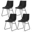 Artiss Retro PU Leather Dining Chairs with Cross-Stitch Detail — Set of 4, Black — Allure Home Collections