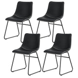 Artiss Retro PU Leather Dining Chairs with Cross-Stitch Detail — Set of 4, Black — Allure Home Collections