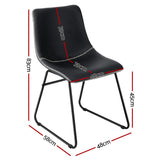 Artiss Retro PU Leather Dining Chairs with Cross-Stitch Detail — Set of 4, Black — Allure Home Collections
