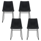 Artiss Retro PU Leather Dining Chairs with Cross-Stitch Detail — Set of 4, Black — Allure Home Collections
