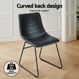 Artiss Retro PU Leather Dining Chairs with Cross-Stitch Detail — Set of 4, Black — Allure Home Collections