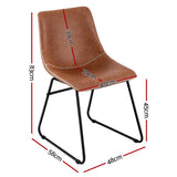 Artiss Retro PU Leather Dining Chairs with Cross-Stitch Detail — Set of 2 — Allure Home Collections