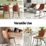 Artiss Retro PU Leather Dining Chairs with Cross-Stitch Detail — Set of 2 — Allure Home Collections