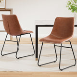 Artiss Retro PU Leather Dining Chairs with Cross-Stitch Detail — Set of 2 — Allure Home Collections