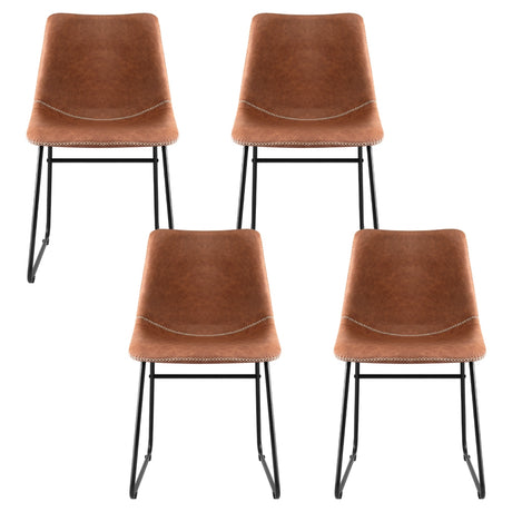 Artiss Retro PU Leather Dining Chairs with Cross-Stitch Detail — Set of 4 — Allure Home Collections