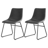 Artiss Retro PU Leather Dining Chairs with Cross-Stitch Detail — Set of 2 — Allure Home Collections