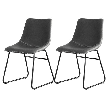 Artiss Retro PU Leather Dining Chairs with Cross-Stitch Detail — Set of 2 — Allure Home Collections