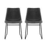 Artiss Retro PU Leather Dining Chairs with Cross-Stitch Detail — Set of 2 — Allure Home Collections