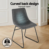 Artiss Retro PU Leather Dining Chairs with Cross-Stitch Detail — Set of 2 — Allure Home Collections
