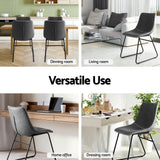 Artiss Retro PU Leather Dining Chairs with Cross-Stitch Detail — Set of 2 — Allure Home Collections