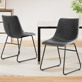 Artiss Retro PU Leather Dining Chairs with Cross-Stitch Detail — Set of 2 — Allure Home Collections