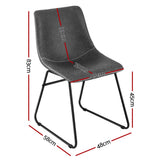 Artiss Retro PU Leather Dining Chairs with Cross-Stitch Detail — Set of 4 — Allure Home Collections