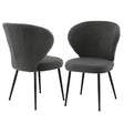 Aldgate grey sherpa wing back dining chairs with steel legs in a contemporary dining room