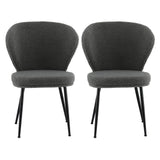 Aldgate Wing Back Dining Chair, Grey Sherpa 2pcs