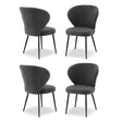 Aldgate grey sherpa wing back dining chairs with steel legs in a contemporary dining room