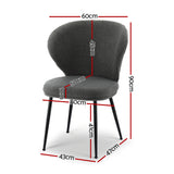 Aldgate Wing Back Dining Chair, Grey Sherpa 4pcs