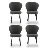 Aldgate Wing Back Dining Chair, Grey Sherpa 4pcs