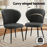 Aldgate Wing Back Dining Chair, Grey Sherpa 4pcs