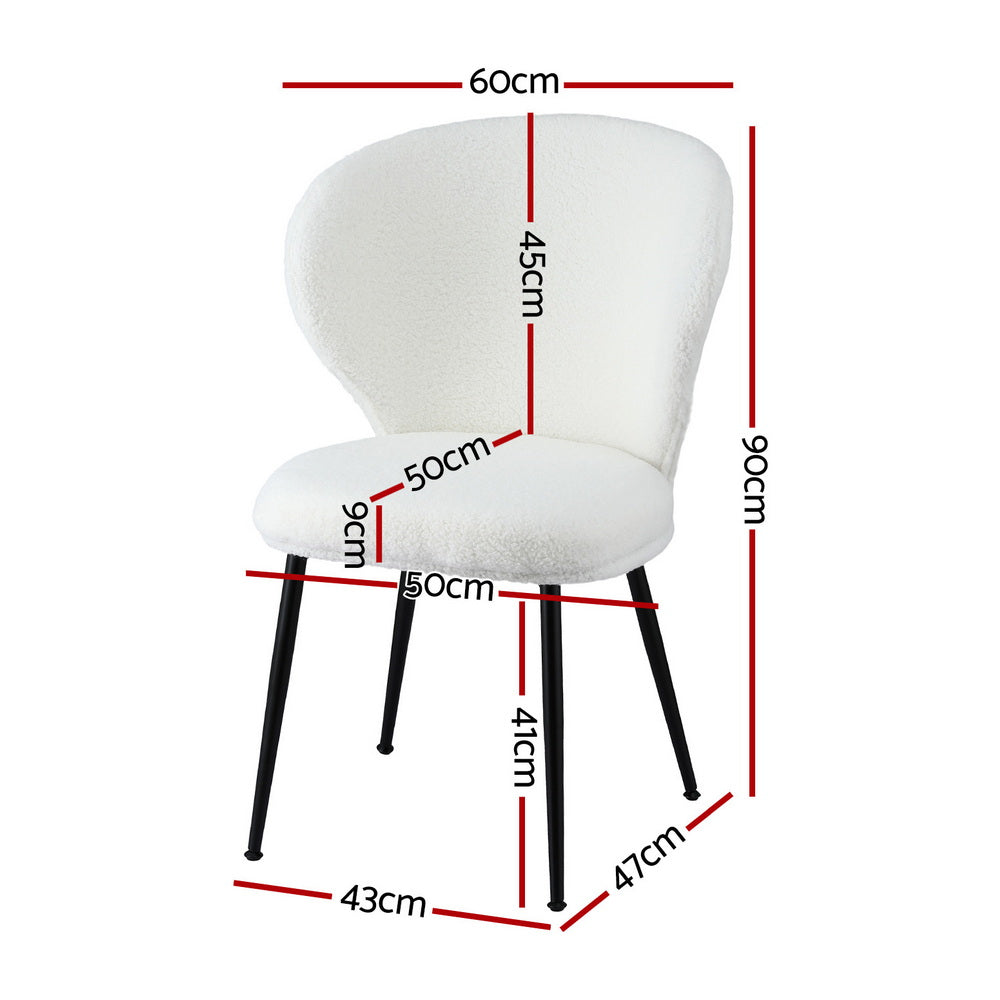 Kingscote Wing Back Dining Chair, White Sherpa 2pcs