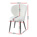Kingscote Wing Back Dining Chair, White Sherpa 2pcs