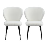 Kingscote Wing Back Dining Chair, White Sherpa 2pcs