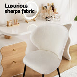 Kingscote Wing Back Dining Chair, White Sherpa 2pcs