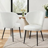 Kingscote Wing Back Dining Chair, White Sherpa 2pcs