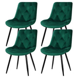 Artiss Green Velvet Diamond-Tufted Dining Chairs — Set of 4 — Allure Home Collections