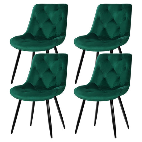 Artiss Green Velvet Diamond-Tufted Dining Chairs — Set of 4 — Allure Home Collections