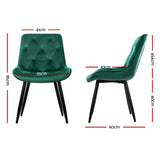 Artiss Green Velvet Diamond-Tufted Dining Chairs — Set of 4 — Allure Home Collections
