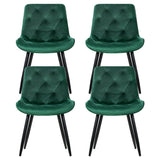 Artiss Green Velvet Diamond-Tufted Dining Chairs — Set of 4 — Allure Home Collections
