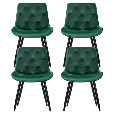 Artiss Green Velvet Diamond-Tufted Dining Chairs — Set of 4 — Allure Home Collections