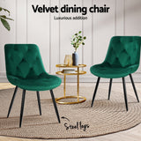 Artiss Green Velvet Diamond-Tufted Dining Chairs — Set of 4 — Allure Home Collections