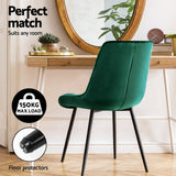 Artiss Green Velvet Diamond-Tufted Dining Chairs — Set of 4 — Allure Home Collections