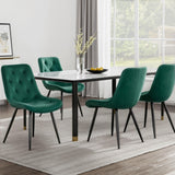Artiss Green Velvet Diamond-Tufted Dining Chairs — Set of 4 — Allure Home Collections
