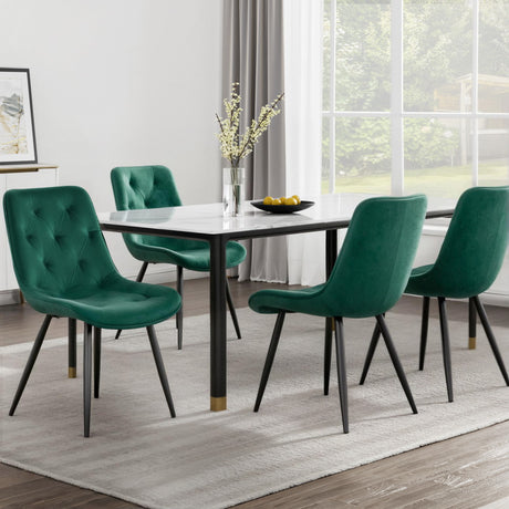 Artiss Green Velvet Diamond-Tufted Dining Chairs — Set of 4 — Allure Home Collections