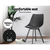 Two Artiss black dining chairs at dining table — Allure Home Collections