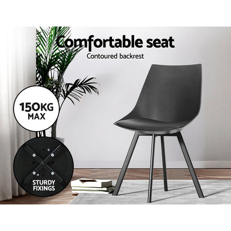 Two Artiss black dining chairs at dining table — Allure Home Collections