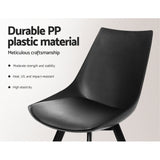 Side profile of Artiss black dining chair showing modern profile — Allure Home Collections