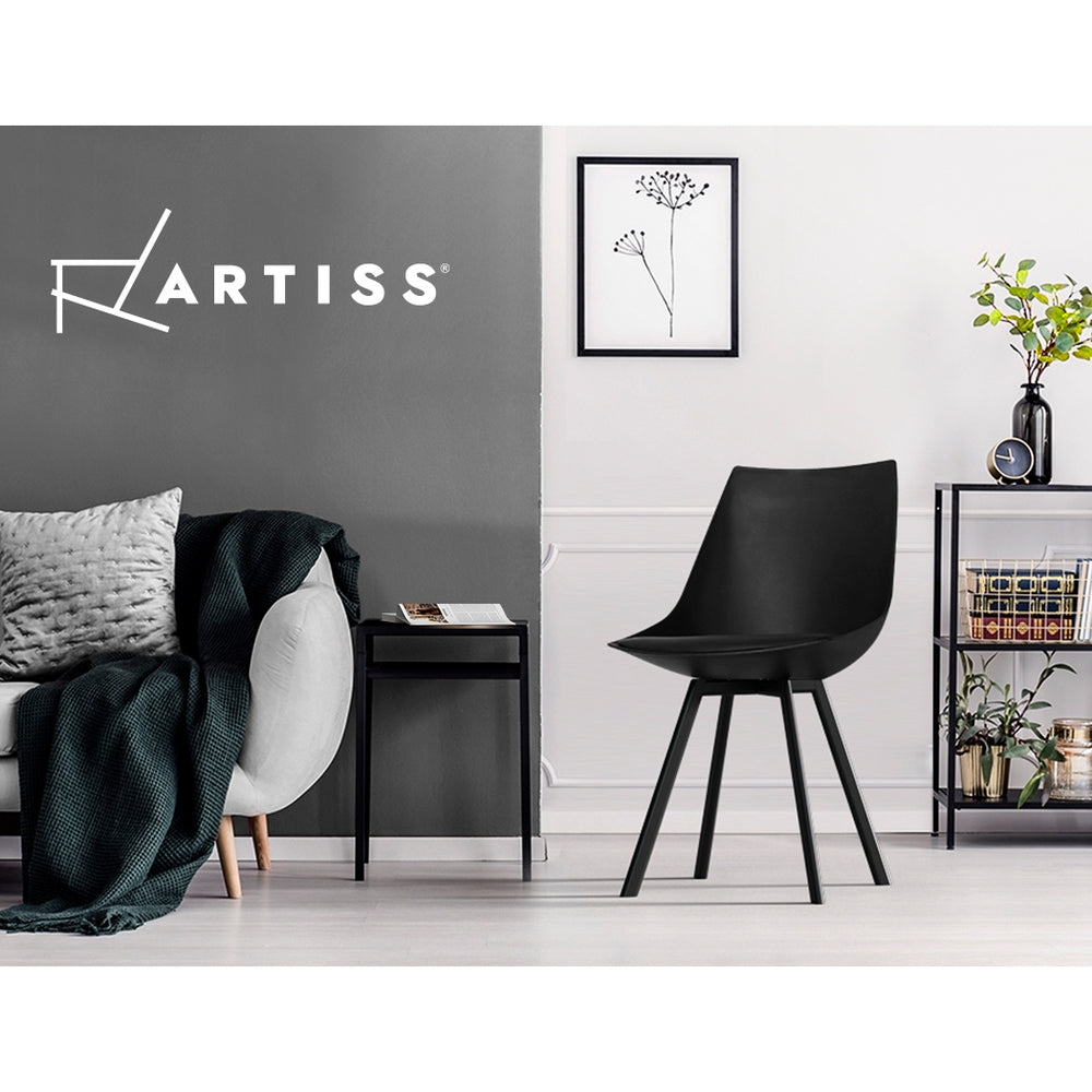 Pair of Artiss black dining chairs in contemporary dining room — Allure Home Collections