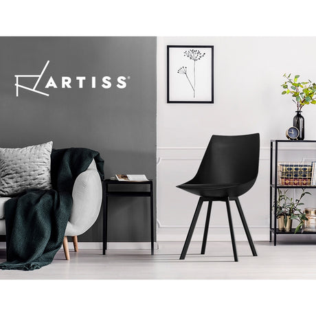 Pair of Artiss black dining chairs in contemporary dining room — Allure Home Collections