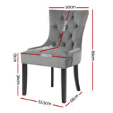 Artiss Cayes Grey Velvet French Provincial Dining Chairs — Set of 4 — Allure Home Collections
