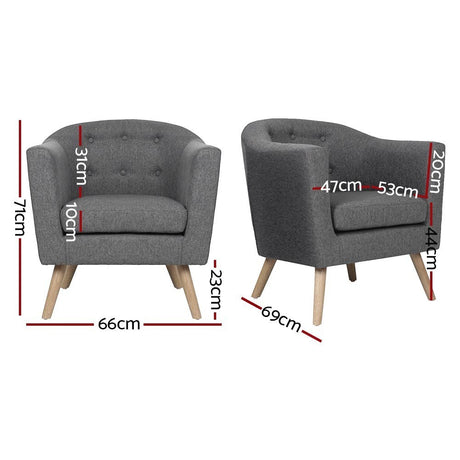 Megalong Tub Chair, Grey