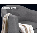 Artiss Adora Grey Faux Linen Armchair