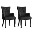 Artiss Cayes French Provincial Velvet Dining Chairs — Black, Set of 2 — Allure Home Collections