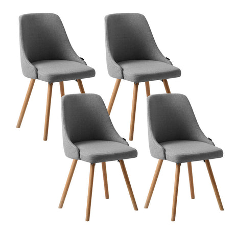 Artiss Grey Fabric Retro-Modern Dining Chairs — Set of 4 — Allure Home Collections