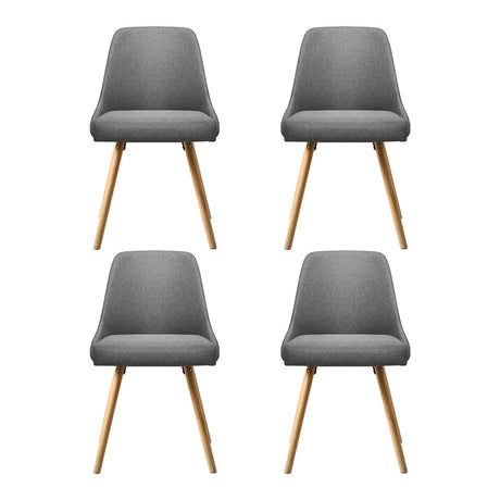 Artiss Grey Fabric Retro-Modern Dining Chairs — Set of 4 — Allure Home Collections